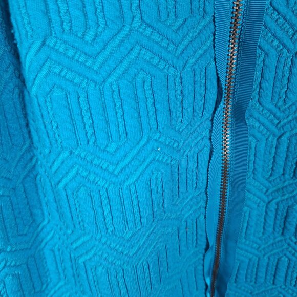 Leifsdottir blue pleated geometric sleeveless dress size 6 - Picture 6 of 6